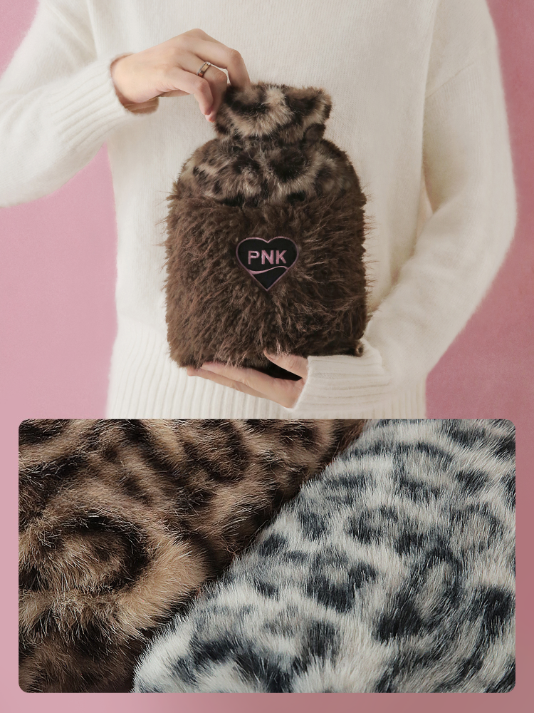 Leopard Water Filled Hot Water Bottle - Gray 33.81 OZ