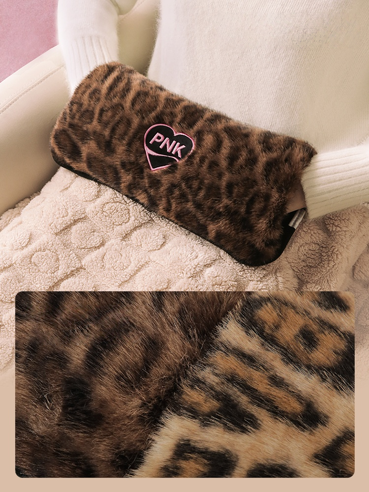 Leopard Electric Hot Water Bottle - Brown