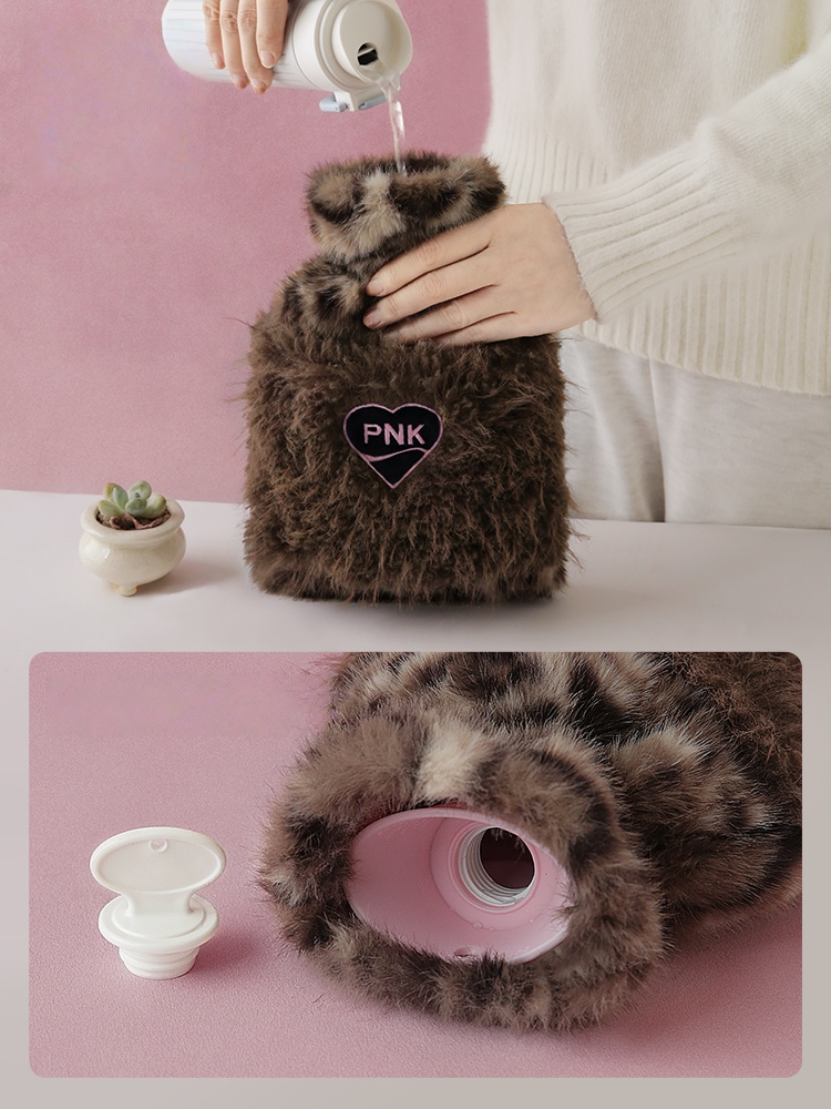 Leopard Water Filled Hot Water Bottle - Brown 50.72 OZ