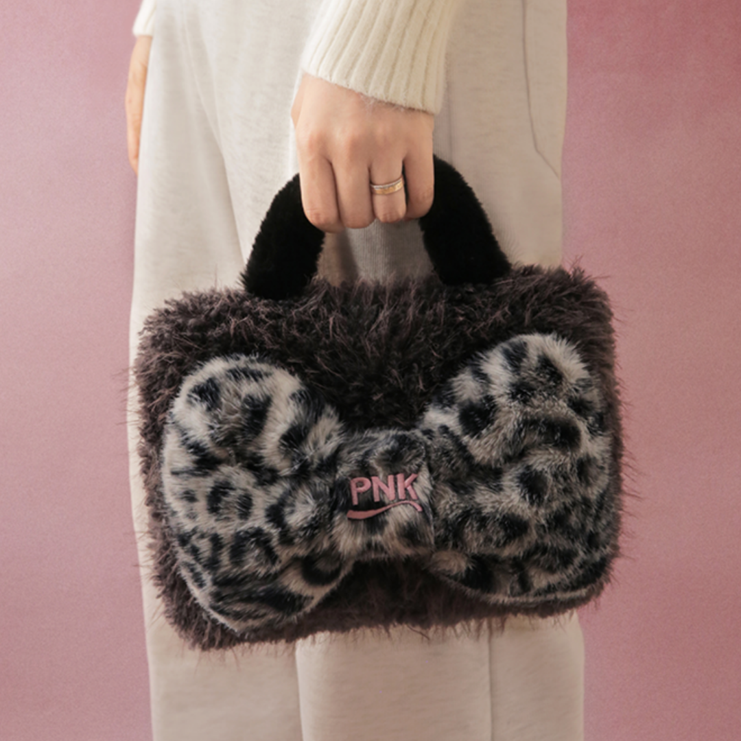 Leopard Bow Hot Water Bottle - Brown