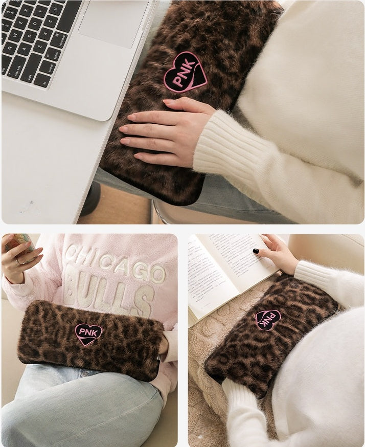 Leopard Electric Hot Water Bottle - Pink