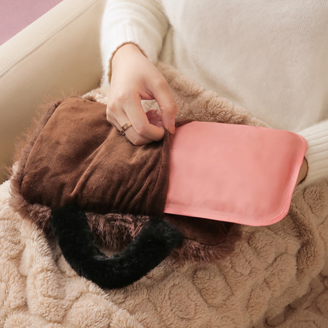 Leopard Bow Hot Water Bottle - Gray