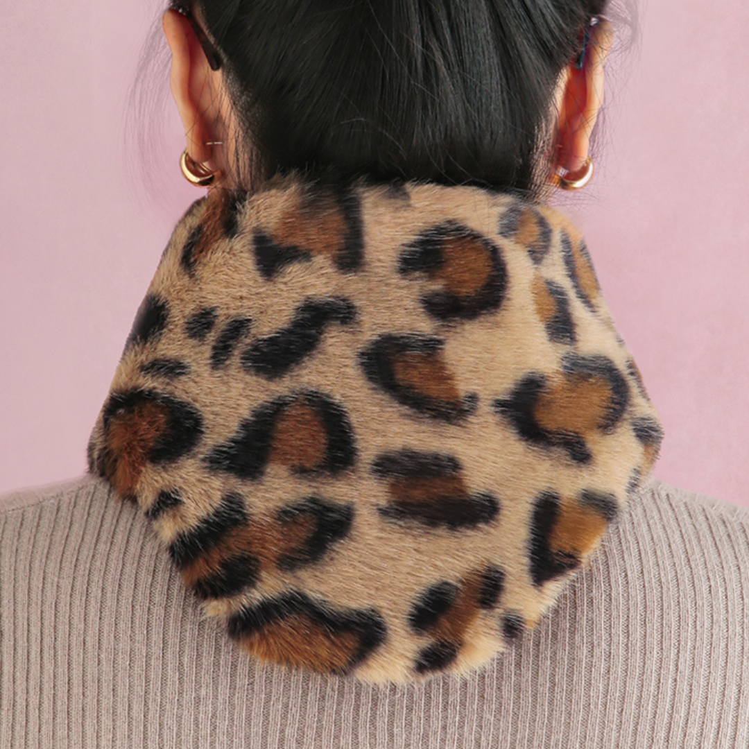Leopard-Print Heated Neck Warmer
