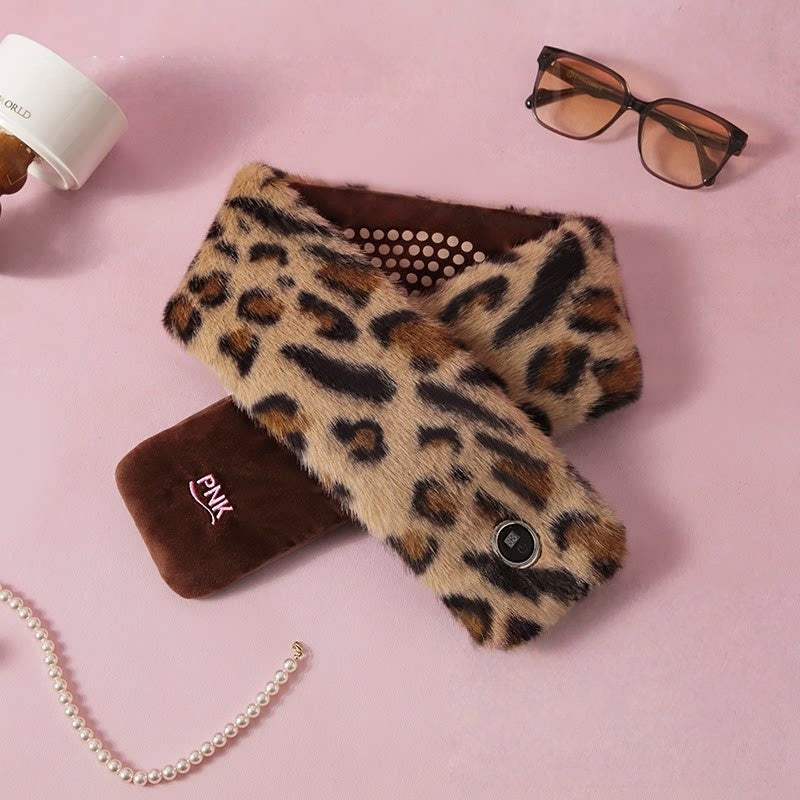 Leopard-Print Heated Neck Warmer