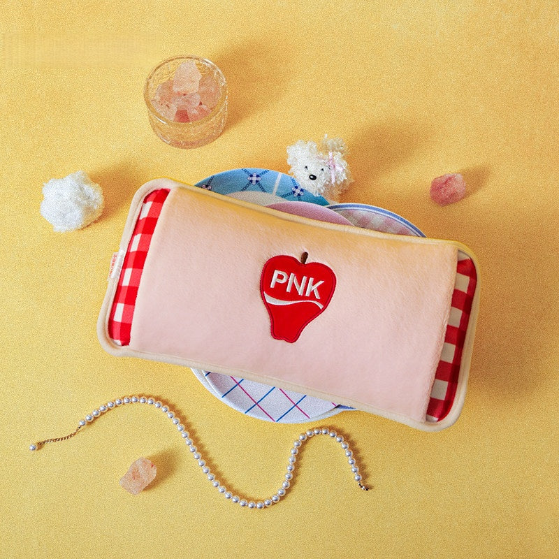 Plaid Electric Hot Water Bottle - Pink